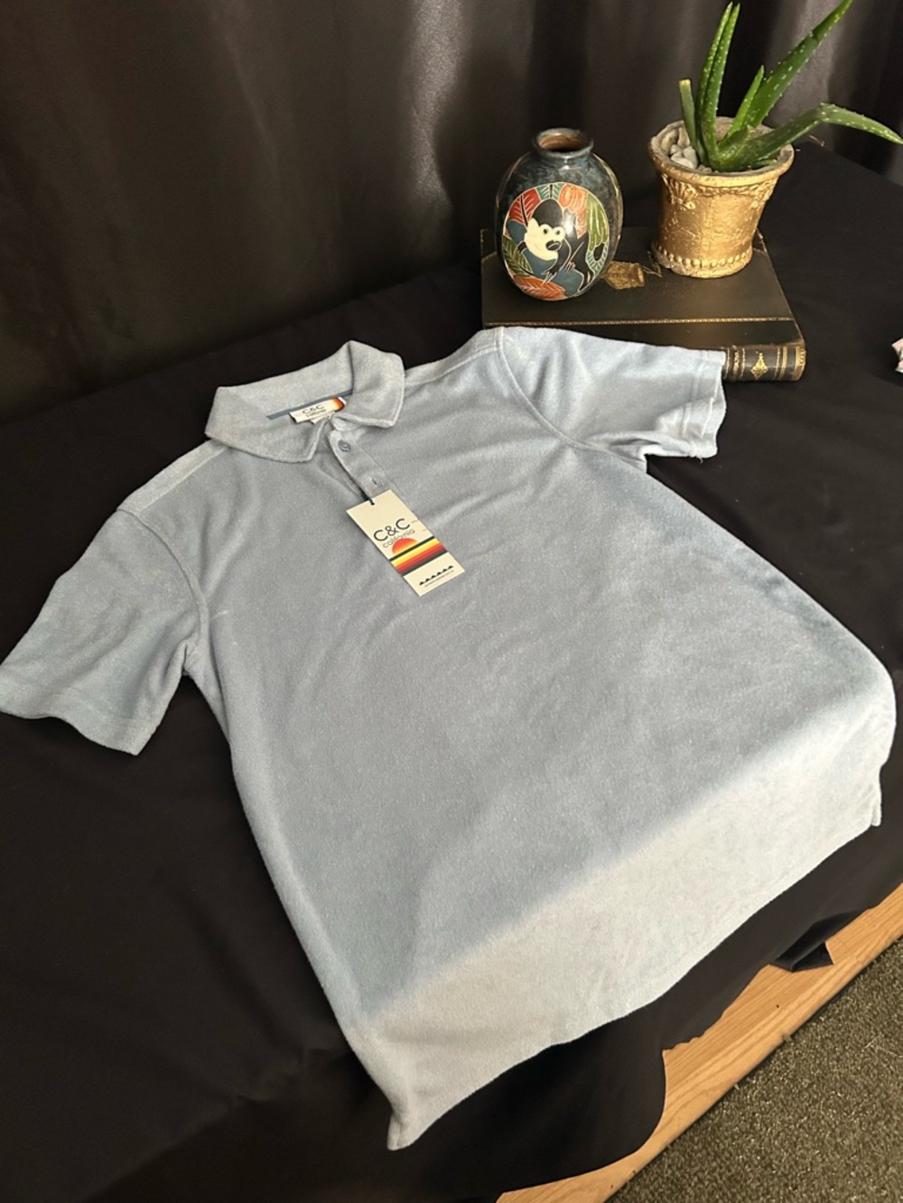 C&C California Powder Blue Terry Polo - Men's